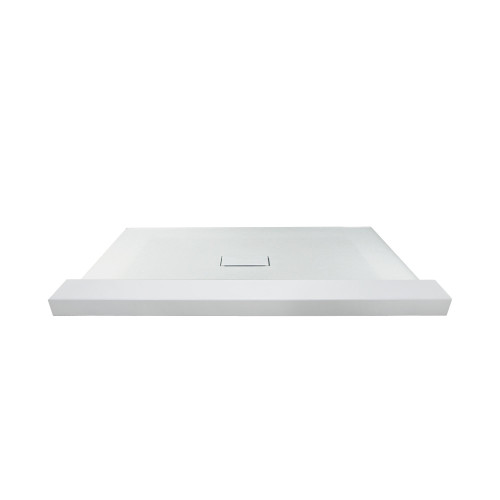 FZST7940C-31 Trimslate 79-in x 40-in Shower Base with Adjustable Single Threshold and Center Drain, White