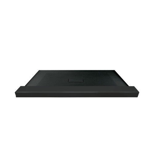 FZST5140C-09 Trimslate 51-in x 40-in Shower Base with Adjustable Single Threshold and Center Drain, Black