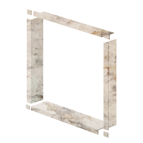 WTBK367-48 Saramar 36-in x 36-in x 7.5-in Window Trim, Biscotti Marble