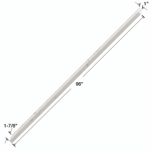 EM981-181 Lusso 1-in x 1.87-in x 98-in Transition Edge Molding, Palladio White