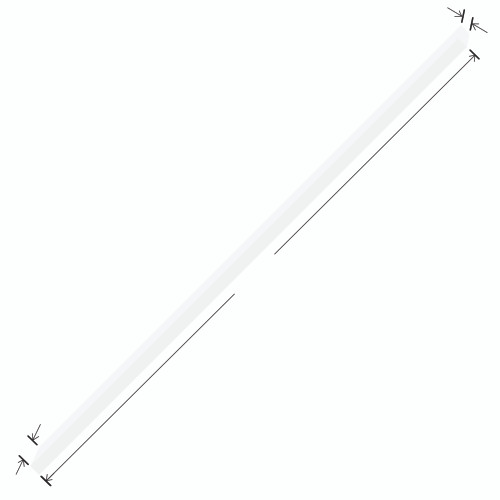 EM981-01 1-in x 1.87-in x 98-in Transition Edge Molding, White