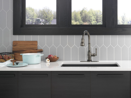 RP100845CZ Broderick Escutcheon Pulldown, Champagne Bronze