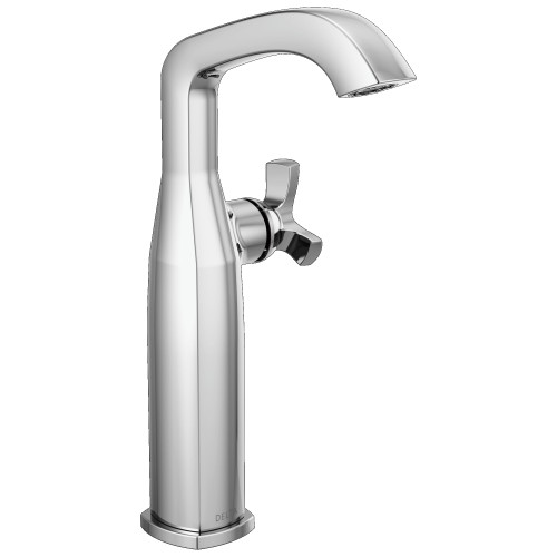 7766-PR-DST Stryke 6.56-in x 4.38-in x 11.19-in Single Handle Vessel Bathroom Faucet, Lumicoat Chrome