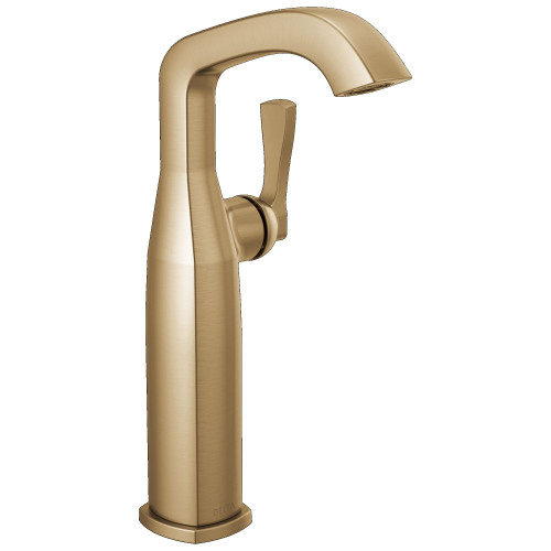 776-CZ-PR-DST Stryke 6.56-in x 4.38-in x 11.19-in Single Handle Vessel Bathroom Faucet, Lumicoat Champagne Bronze