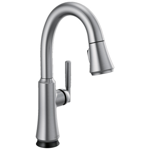 9979TL-AR-DST Coranto 9.06-in x 4.63-in x 14.38-in Touch2O Bar and Prep Faucet with Touchless Technology, Arctic Stainless