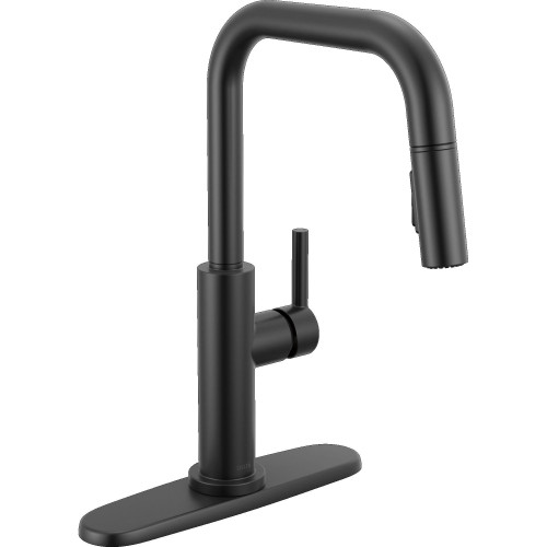 Delta 19868LF-BL Nicoli 11.06-in x 10.75-in x 15.75-in Single-Handle Pull-Down Kitchen Faucet, Matte Black
