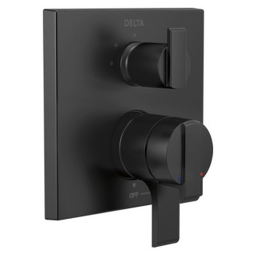 T27867-BL Ara Angular Modern Monitor 17 Series Valve Trim with 3-Setting Integrated Diverter, Matte Black