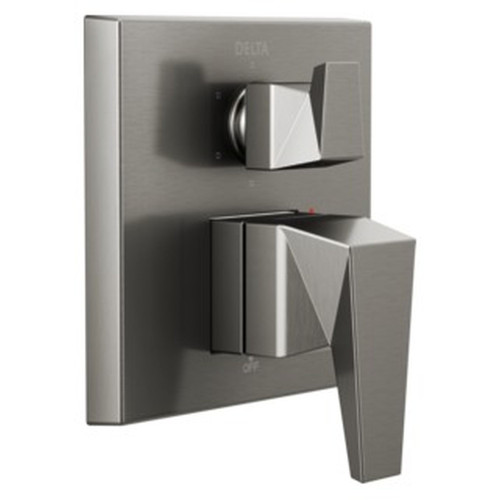 T24943-KS-PR Trillian Two-Handle Monitor 14 Series Valve Trim with 6-Setting Diverter, Lumicoat Black Stainless