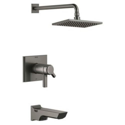 T17T499-KS-PR Pivotal TempAssure 17T Series H2Okinetic Tub & Shower Trim, Lumicoat Black Stainless
