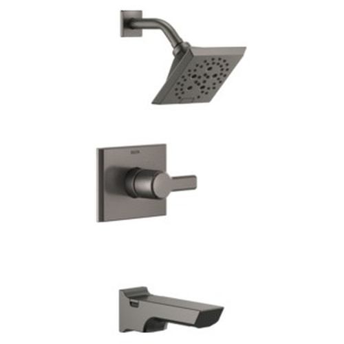 T14499-KS-PR Pivotal Monitor 14 Series H2Okinetic Tub and Shower Trim, Lumicoat Black Stainless