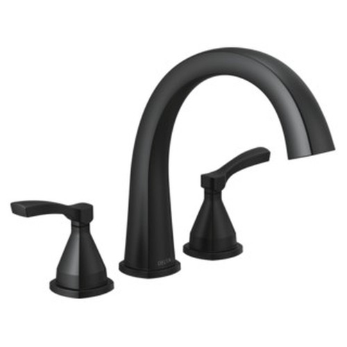 T2777-BL Stryke Delta Stryke Three Hole Roman Tub Trim, Matte Black