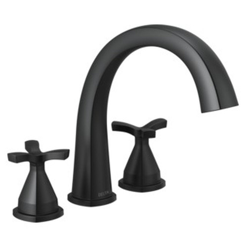 T27776-BL Stryke Delta Stryke Three Hole Roman Tub Trim, Matte Black