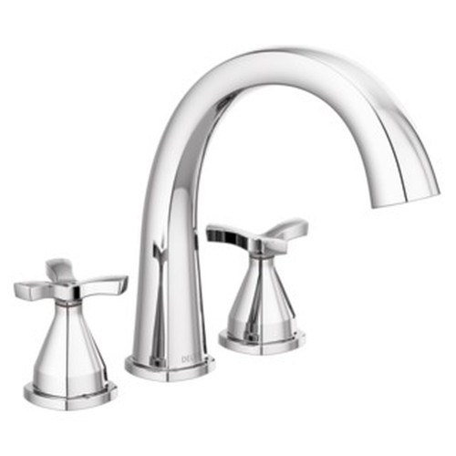 T27776 Stryke Delta Stryke Three Hole Roman Tub Trim, Chrome