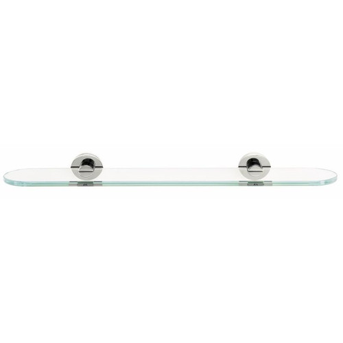 Alno Contemporary I A8350-24-PN 24-in Glass Shelf with Brackets Modern in Polished Nickel