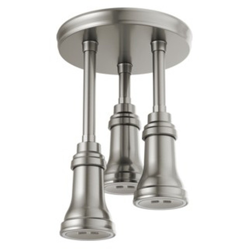 57190-SS25-L Universal Showering Components H2Okinetic Pendant Raincan Shower Head with LED Light, Stainless