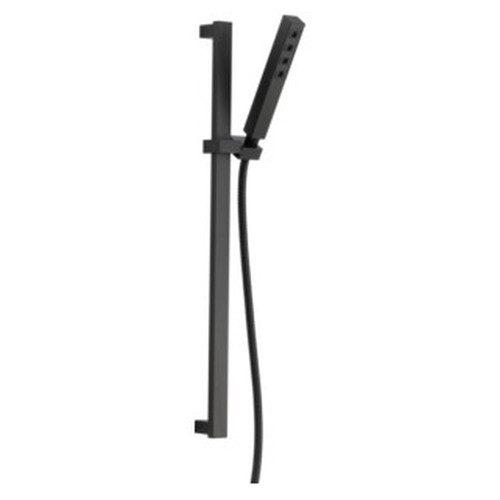 51567-BL Universal Showering Components H2Okinetic Single-Setting Slide Bar Hand Shower, Matte Black