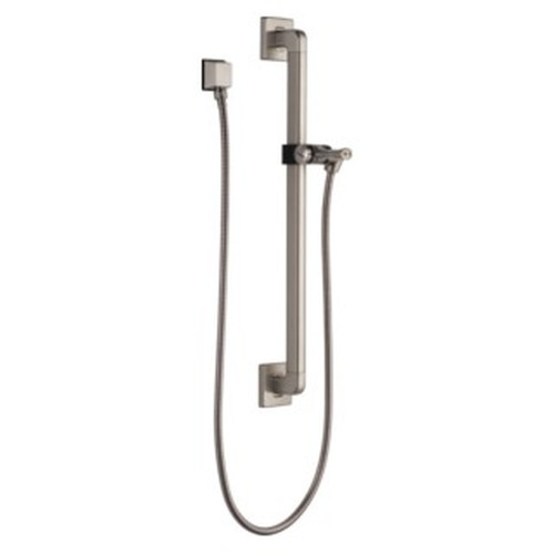 Delta 51500-SS Universal Showering Components Adjustable Slide Bar / Grab Bar Assembly with Elbow, Stainless