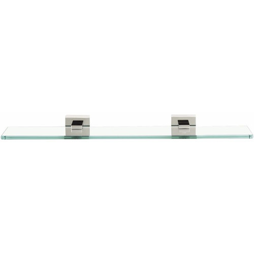 Alno Contemporary II A8450-18-PC 18-in Glass Shelf with Brackets Modern in Polished Chrome