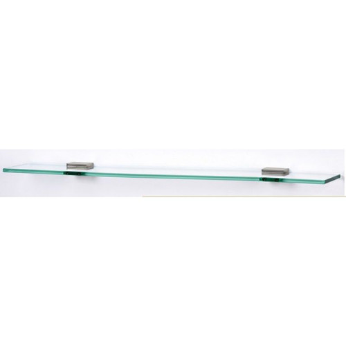 Alno Contemporary II A8455-24-SN 24-in Glass Shelf with Brackets Modern in Satin Nickel
