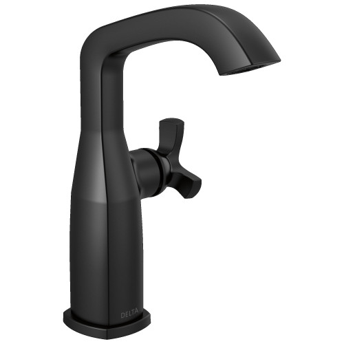 6766-BL-DST Stryke 6.63-in x 4.31-in x 8.94-in Single Handle Mid-Height Bathroom Faucet, Matte Black