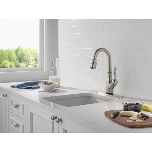 9678TL-SP-DST Leland 9.13-in x 3.50-in x 14.56-in Touch2O Bar and Prep Faucet with Touchless Technology, Spotshield Stainless