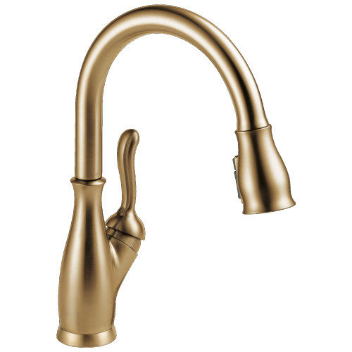 9178-CZ-DST Leland 11.47-in x 10.44-in x 14.88-in Single-Handle Pull-Down Kitchen Faucet with Shieldspray Technology, Champagne Bronze