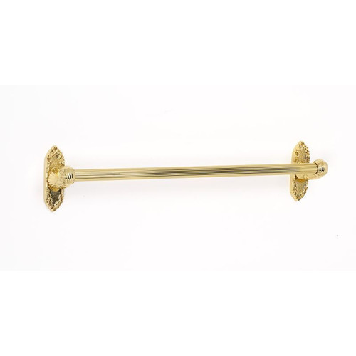Alno Ribbon & Reed A8520-18-PB Towel Bar Traditional in Polished Brass