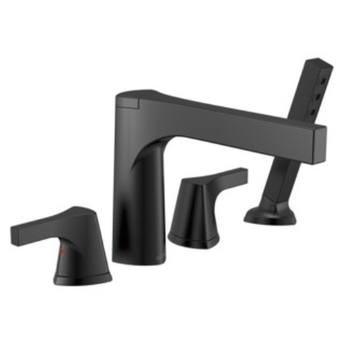 T4774-BL Zura Delta Zura 4-hole Roman Tub with Handshower Trim, Matte Black