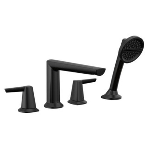 T4771-BL Galeon Delta Galeon 4-Hole Roman Tub Trim with Hand Shower, Matte Black