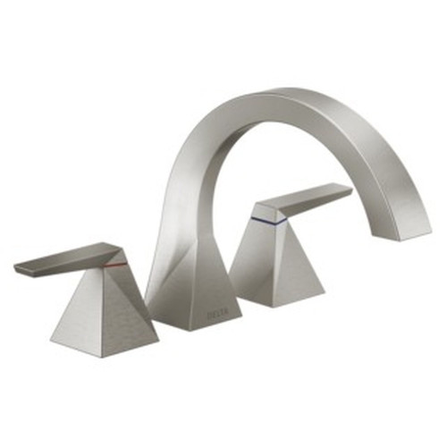 T2746-SS-PR Trillian Delta Trillian Two-Handle Roman Tub Trim, Lumicoat Stainless