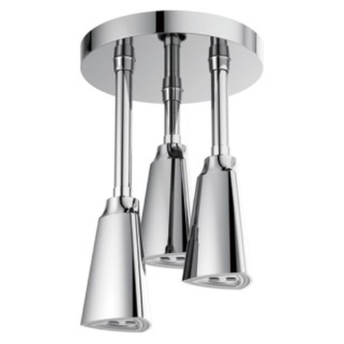 Delta 57140-25-L Universal Showering Components H2Okinetic Pendant Raincan Shower Head with LED Light, Chrome