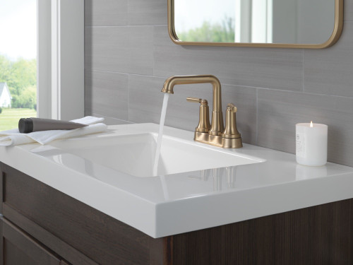 Delta 2536-CZMPU-DST SAYLOR Two Handle Centerset Bathroom Faucet, Champagne Bronze