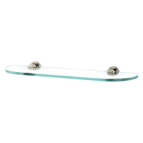 Alno Infinity A8750-18-PN 18-in Glass Shelf with Brackets Modern in Polished Nickel