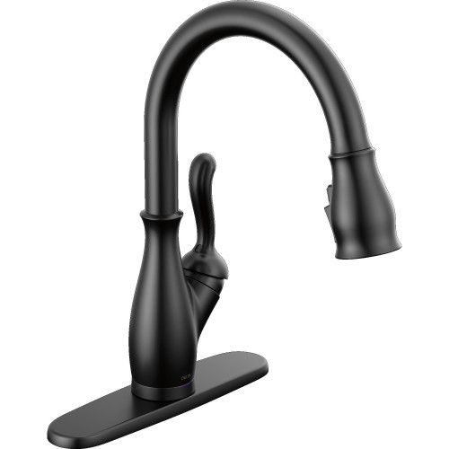 9178TLV-BL-DST Leland 11.63-in x 10.75-in x 15.38-in VoiceIQ Kitchen Faucet with Touch2O with Touchless Technology, Matte Black