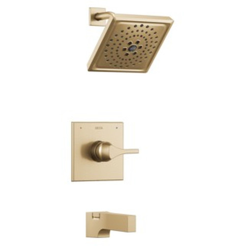 T14474-CZ Zura Monitor 14 Series H2Okinetic Tub and Shower Trim, Champagne Bronze