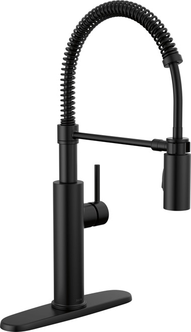 18803-BL-DST Antoni Single Handle Pull Down Spring Kitchen Faucet, Matte Black