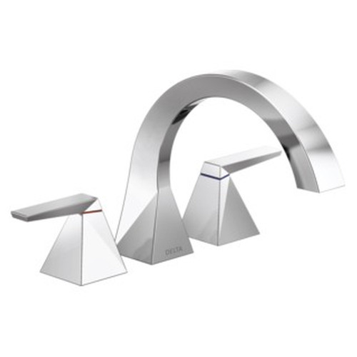 T2746-PR Trillian Delta Trillian Two-Handle Roman Tub Trim, Lumicoat Chrome