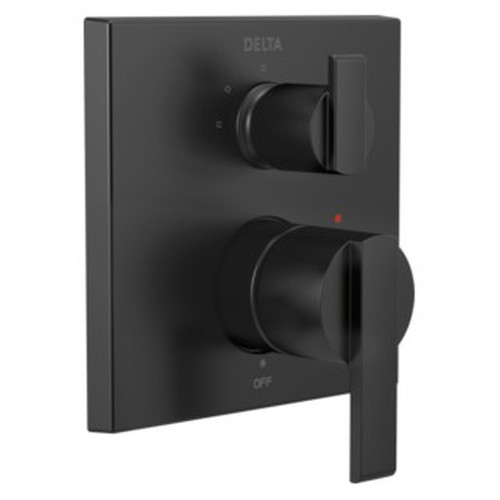 T24867-BL Ara Angular Modern Monitor 14 Series Valve Trim with 3-Setting Integrated Diverter, Matte Black