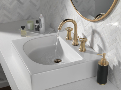 Delta 3558-CZMPU-DST Trinsic Two Handle Widespread Bathroom Faucet, Champagne Bronze