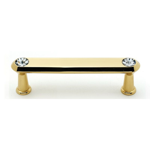 Alno Crystal C214-35-PB Pull Traditional in Polished Brass