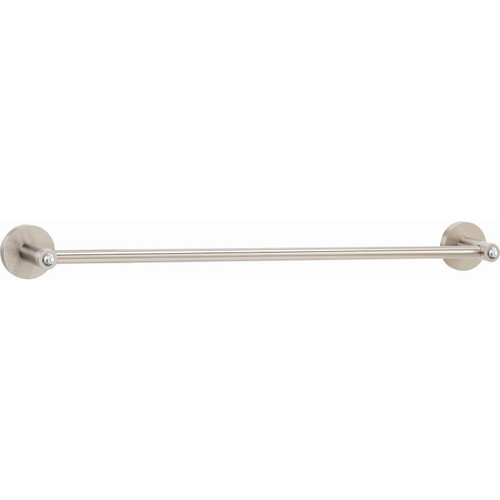 Alno Contemporary I Crystal C8320-24-SN Modern Towel Bar in Satin Nickel