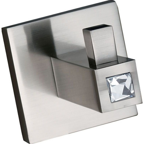 Alno Contemporary II Crystal C8480-SN Modern Robe Hook in Satin Nickel