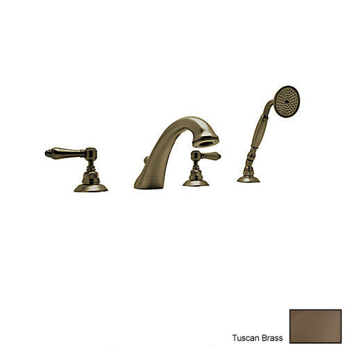 Rohl A1464LMTCB Roman Tub Faucet and Single Function Hand Shower in Tuscan Brass