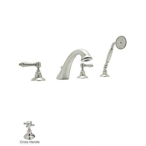 Roman Tub Faucet and Single Function Hand Shower in Polished Nickel
