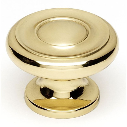 A1050-PB Knob Traditional 1-1/2-in in Polished Brass