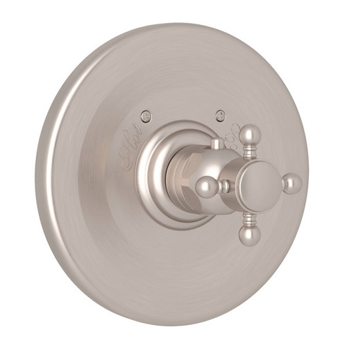Rohl A4914XMSTN Trim Plate without Volume Control with Cross Handle, Satin Nickel