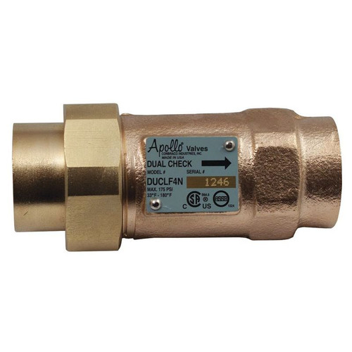 Dual Check Valve, Lead Free Bronze, NPT Connection Type, 3/4-in