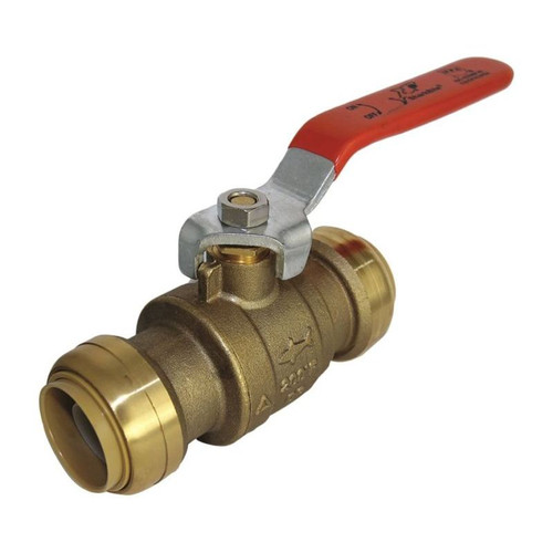 Brass Ball Valve, Push to Connect, 1-in