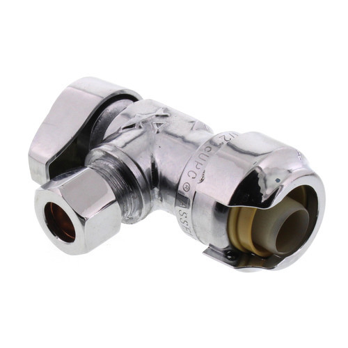 1/2" x 3/8" Compression Lead Free Angle Stop in Chrome Plated Finish