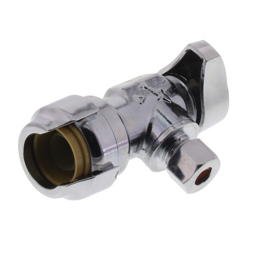 1/2" x 1/4" Compression Lead Free Angle Stop in Chrome Plated Finish